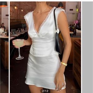 White top and skirt set